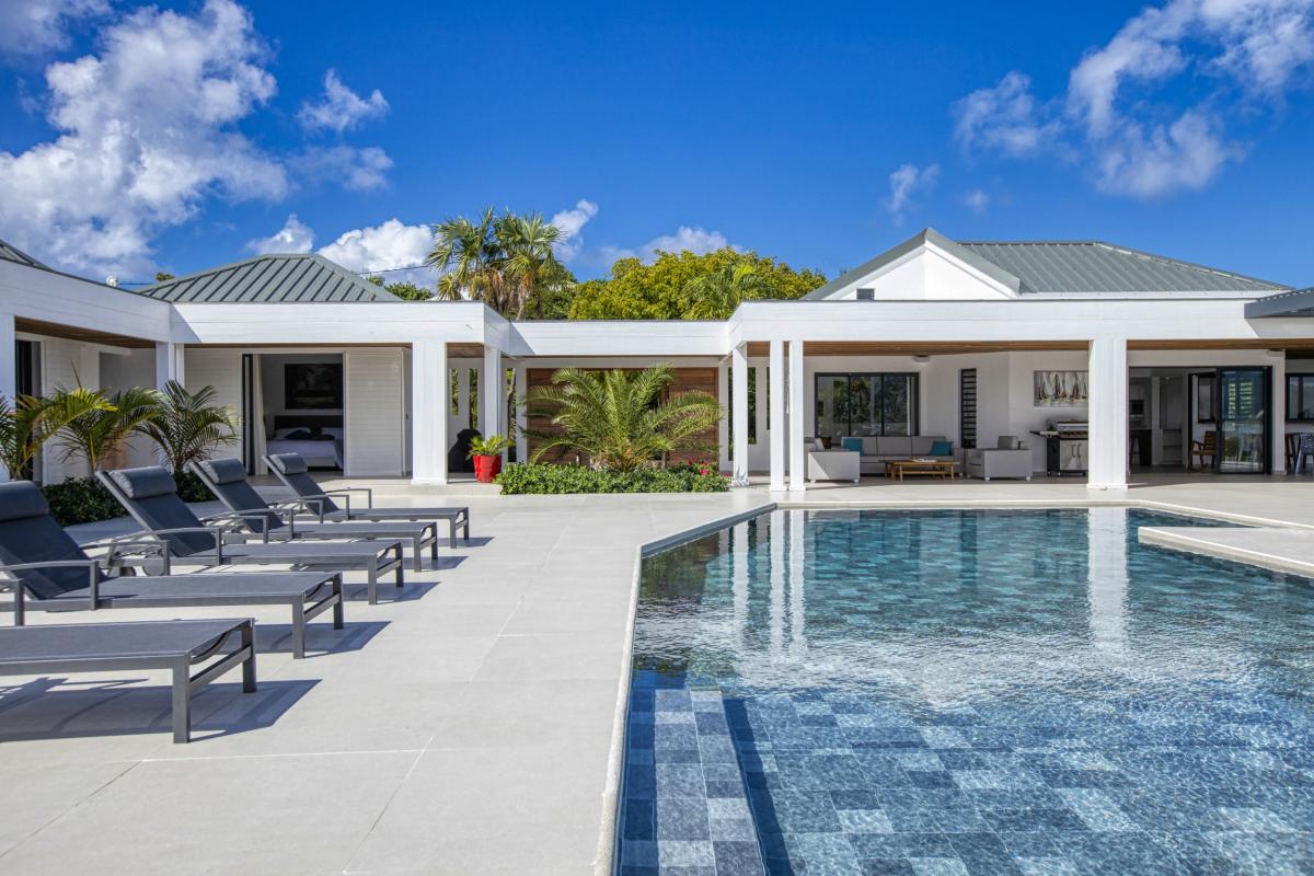Location villa Saint Martin Terres Basses - villa 5 chambres 10 prsonnes - 300m de la plage de Baie aux Prunes - Vue mer et Piscine (3)